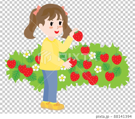 Girls picking strawberry 88141394