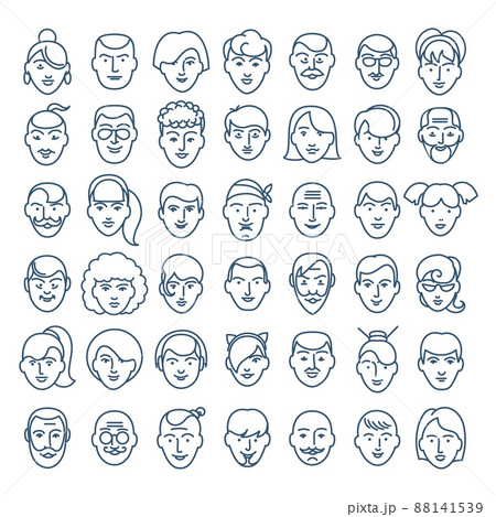 Line infographic faces 88141539