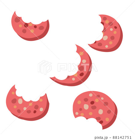 Bitten piece of sausage. Bitten piece of sausage. 88142751