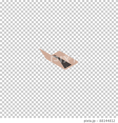 ノートパソコンのアイソメパース(右背面オープン)ゴールド ノートパソコンのアイソメパース(右背面オープン)ゴールド 88144812