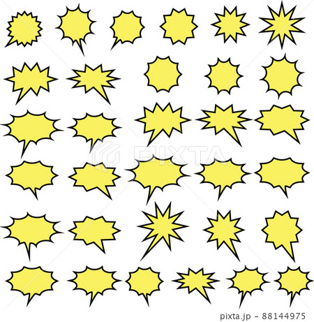 ギザギザのポップな爆弾セットイラスト 88144975
