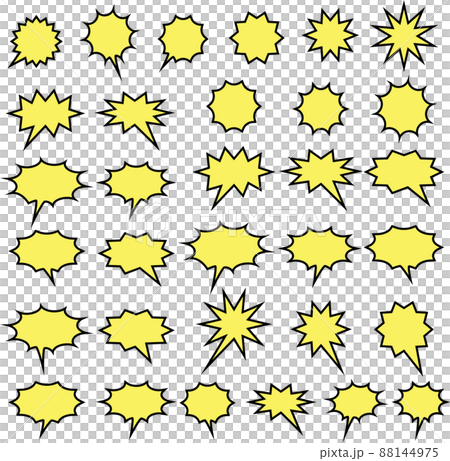 ギザギザのポップな爆弾セットイラスト 88144975