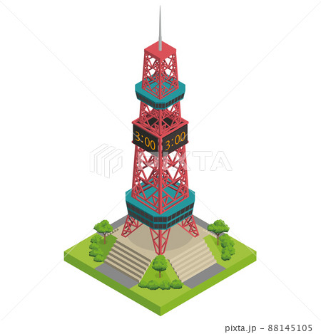 アイソメトリックイラスト さっぽろテレビ塔 アイソメトリックイラスト さっぽろテレビ塔 88145105