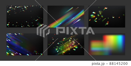 Rainbow light rays, lens flare, refraction effect 88145200