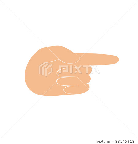 Pointing gesture. Hand with forefinger extended. Vector flat illustration 88145318