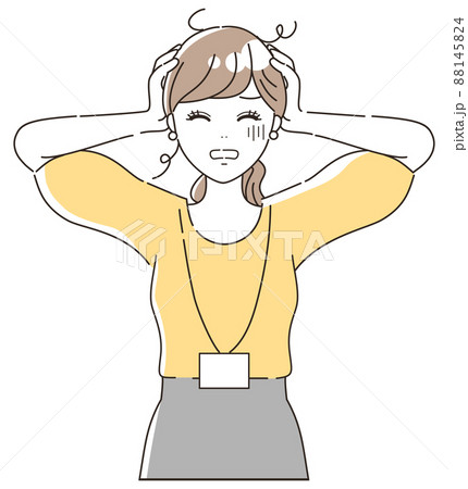 焦って困っている女性スタッフ（上半身） 88145824