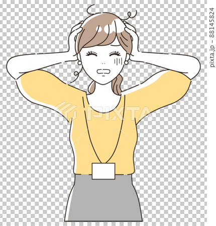 焦って困っている女性スタッフ（上半身） 88145824