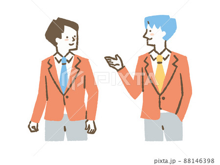 会話する男子学生_色 会話する男子学生_色 88146398