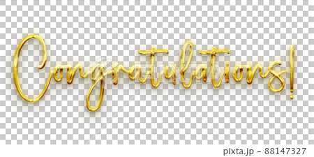 Golden volumetric 3D Text of the inscription Congratulations! isolated cut out 88147327