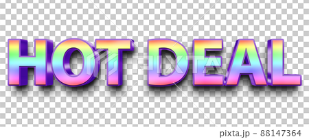 Rainbow volumetric 3D Text of the inscription Hot Deal isolated cut out Rainbow volumetric 3D Text of the inscription Hot Deal isolated cut out 88147364