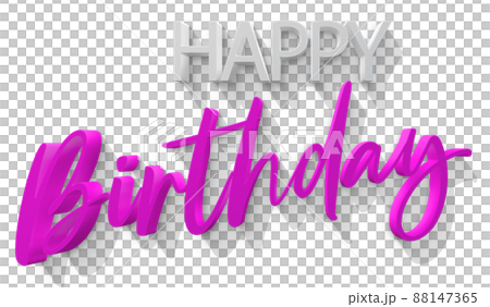 white Pink volumetric 3D Text inscription Happy Birthday. isolation cut out white Pink volumetric 3D Text inscription Happy Birthday. isolation cut out 88147365