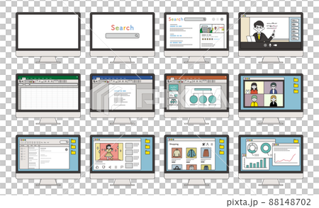 電腦屏幕插圖集 電腦屏幕插圖集 88148702