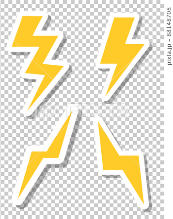閃電，無線電波集插圖，貼紙風格 88148708