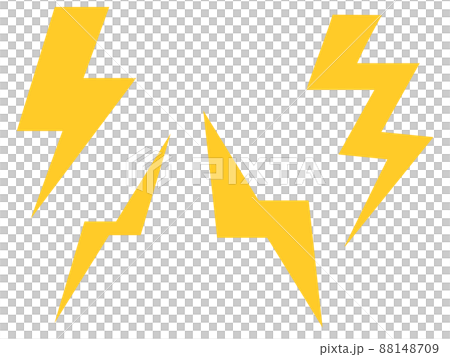 Set illustrations of lightning and radio waves 88148709