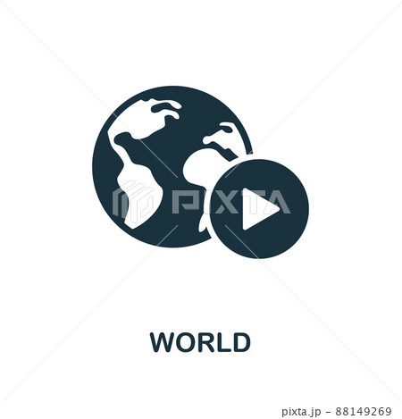 World icon. Monochrome simple World icon for templates, web design and infographics 88149269