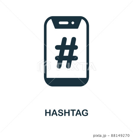 Hashtag icon. Monochrome simple Hashtag icon for templates, web design and infographics 88149270