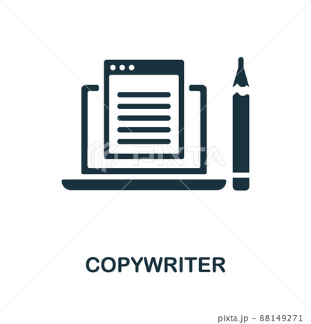 Copywriter icon. Monochrome simple Copywriter icon for templates, web design and infographics 88149271