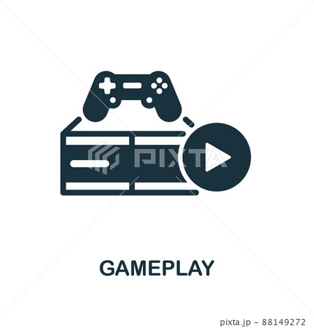 Gameplay icon. Monochrome simple Gameplay icon for templates, web design and infographics Gameplay icon. Monochrome simple Gameplay icon for templates, web design and infographics 88149272