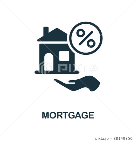 Mortgage icon. Monochrome simple Mortgage icon for templates, web design and infographics Mortgage icon. Monochrome simple Mortgage icon for templates, web design and infographics 88149350