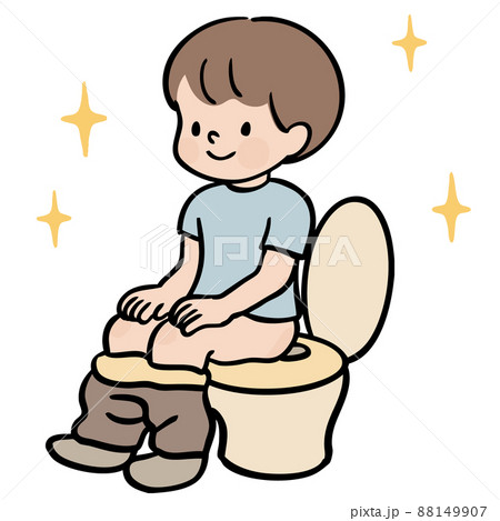 トイレで用を足す男の子 88149907