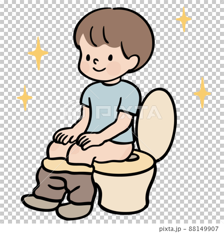 トイレで用を足す男の子 88149907