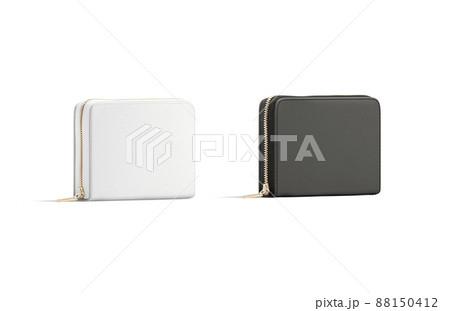 Blank black and white small money wallet mockup, side view Blank black and white small money wallet mockup, side view 88150412