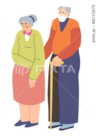 Senior couple, man and woman grandparents vector 88153870