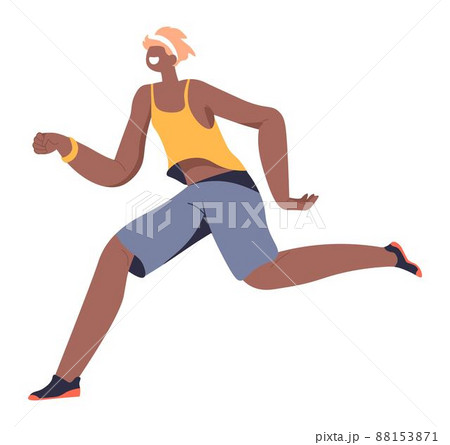Jogging personage, sportive character running Jogging personage, sportive character running 88153871