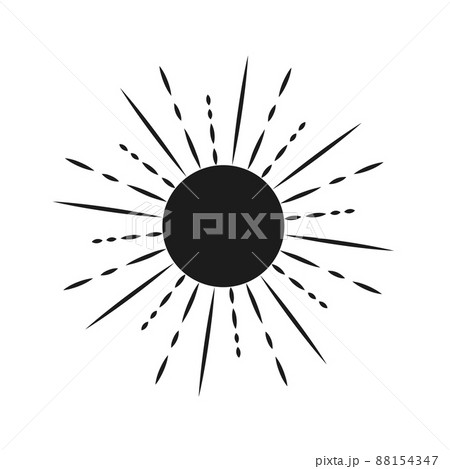 Boho sun icon image for digital poster print, boho wall art, bedroom decor in trendy style. Sun vector icon 88154347