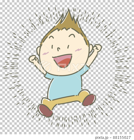 Smile, laugh, fly, jump up, boy, concentrated line Smile, laugh, fly, jump up, boy, concentrated line 88155027