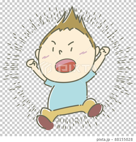 憤怒憤怒飛起來跳起來男孩集中線 88155028