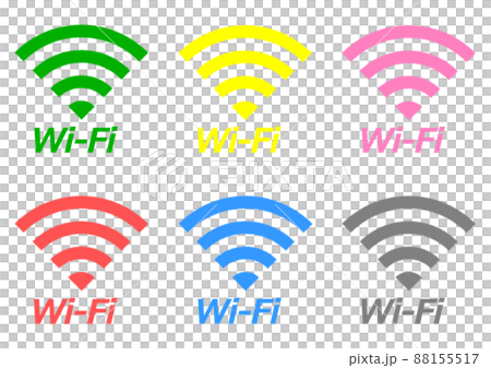 Wi-Fiの電波感度を表示する複数のアイコン Wi-Fiの電波感度を表示する複数のアイコン 88155517