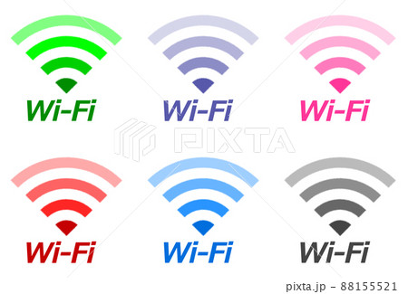 Wi-Fiの電波感度を表示する複数のアイコン Wi-Fiの電波感度を表示する複数のアイコン 88155521