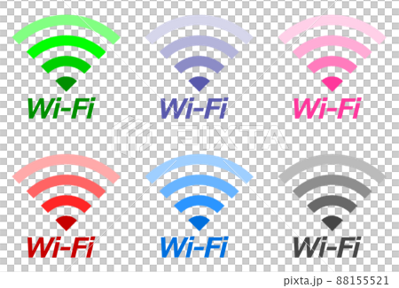Wi-Fiの電波感度を表示する複数のアイコン Wi-Fiの電波感度を表示する複数のアイコン 88155521