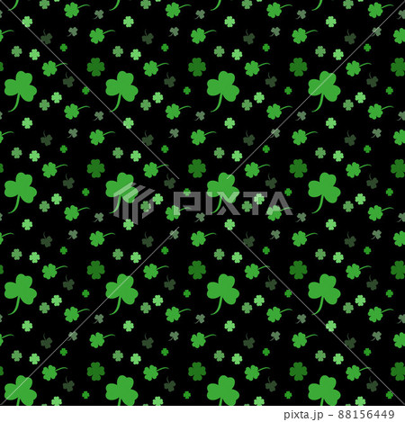 Vector St. Patrick's day seamless pattern with green shamrock leaves on a white background. 88156449