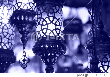 Traditional vintage Turkish lamps over light background Traditional vintage Turkish lamps over light background 88157242