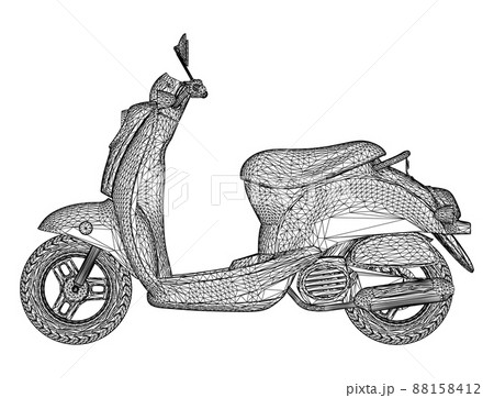 Urban motorcycle on a white background. Vector illustration 88158412