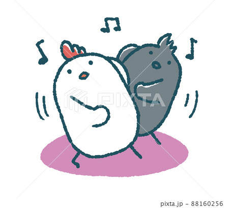 ゆるいにわとりとカラスはダンスをする 88160256