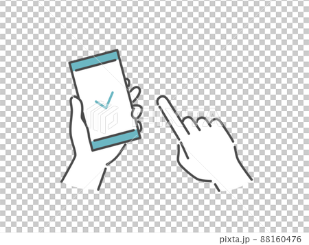 スマートフォンを操作する手 スマートフォンを操作する手 88160476