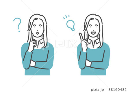疑問のある女性と解決した女性 88160482