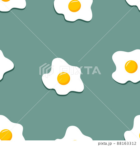 Seamless pattern of fried eggs. Vector illustration background, wallpaper 88163312