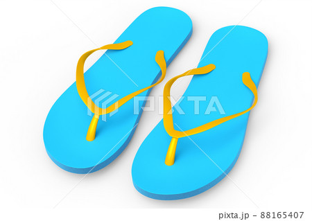 Beach blue flip-flops or sandals isolated on...のイラスト素材 [88165407] - PIXTA