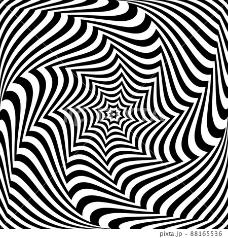 Whirl movement illusion. Abstract op art lines pattern. 88165536