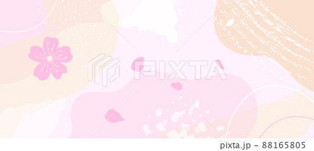 Japanese aesthetic background pattern. Tradition oriental design style banner card with geometric elements and abstract shapes. Cute pink floral design. Japanese aesthetic background pattern. Tradition oriental design style banner card with geometric elements and abstract shapes. Cute pink floral design. 88165805