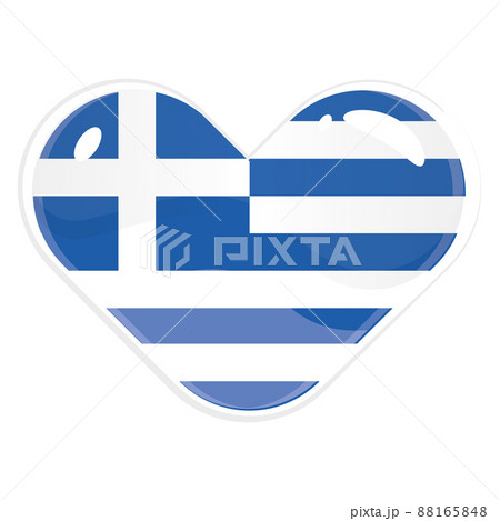 Isolated heart shape with the flag of Greece Vector Isolated heart shape with the flag of Greece Vector 88165848