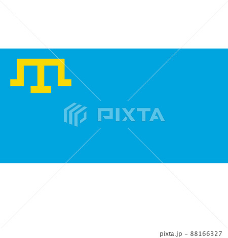 Flag Crimean Tatar people sky blue flag, with golden tamga, crimea flag Flag Crimean Tatar people sky blue flag, with golden tamga, crimea flag 88166327
