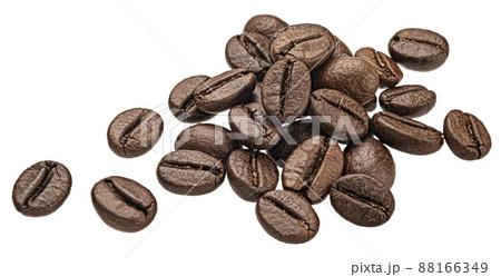 Roasted coffee beans isolated on white background 88166349