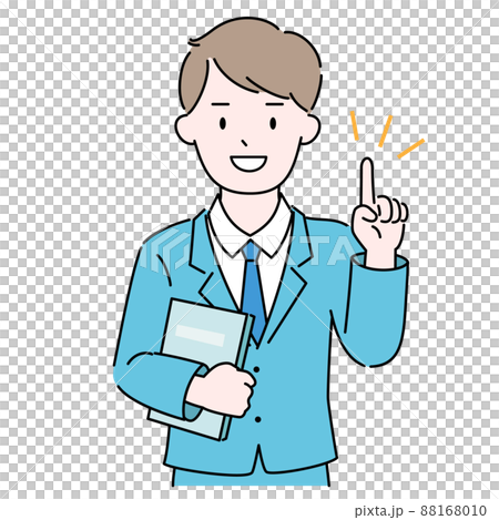 Male consultant pointing and reliable professional illustration material 88168010