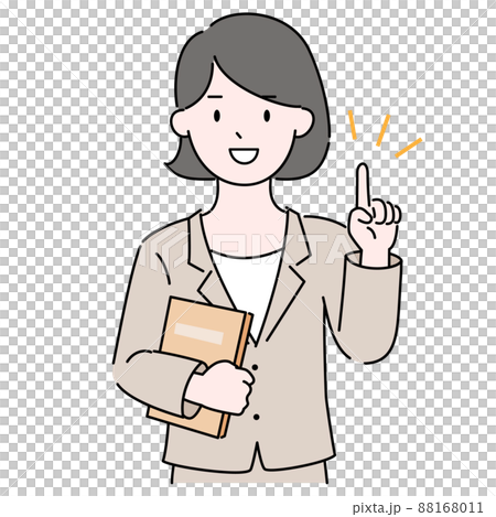 Female consultant pointing and reliable professional illustration material Female consultant pointing and reliable professional illustration material 88168011