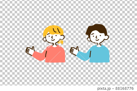 指點人插圖女性男性 指點人插圖女性男性 88168776
